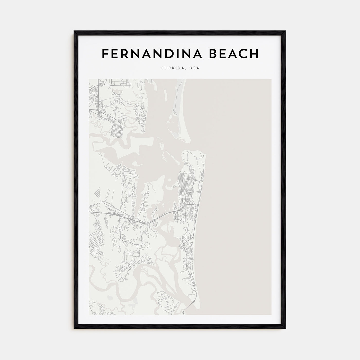 Fernandina Beach Map Portrait Poster