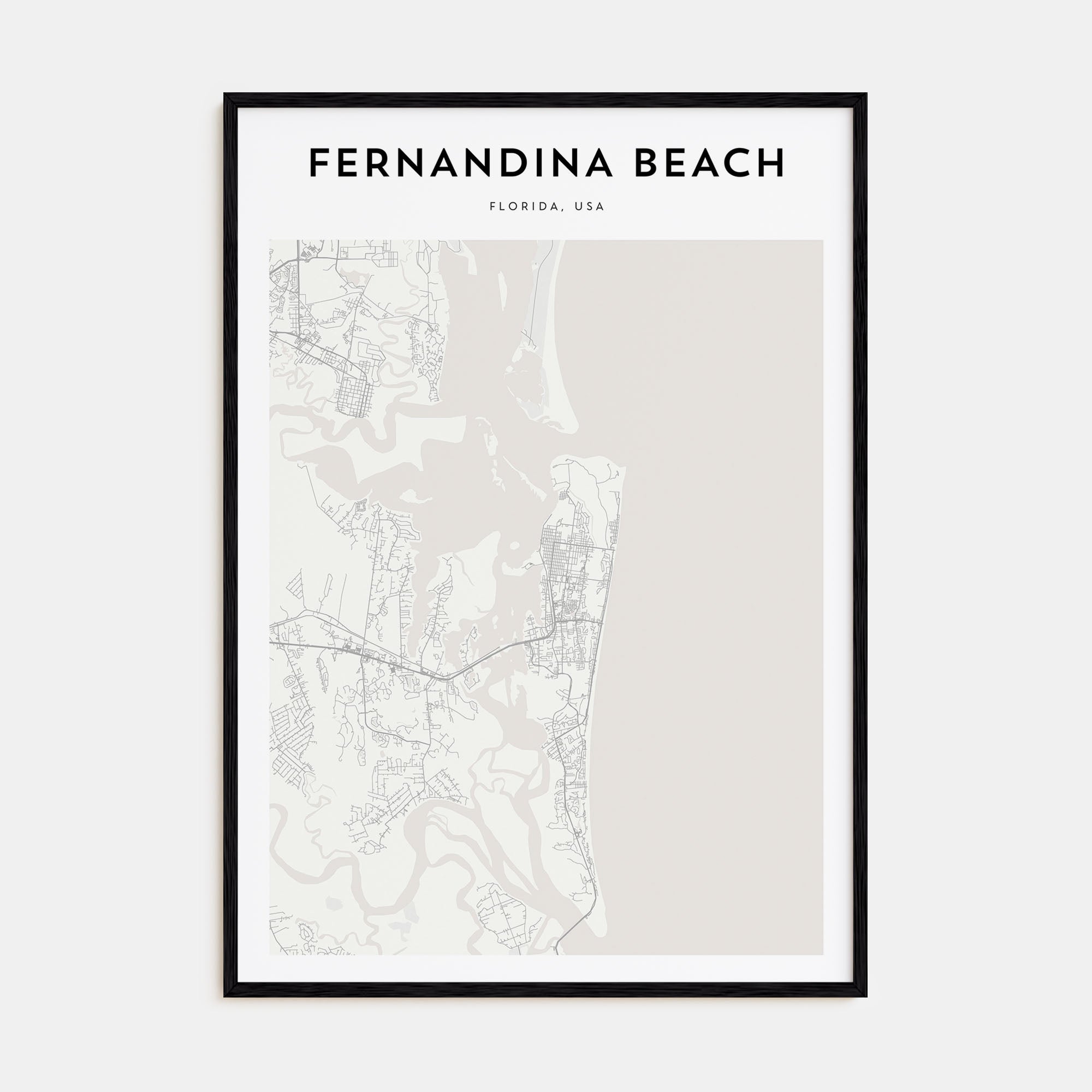 Fernandina Beach Map Portrait Poster