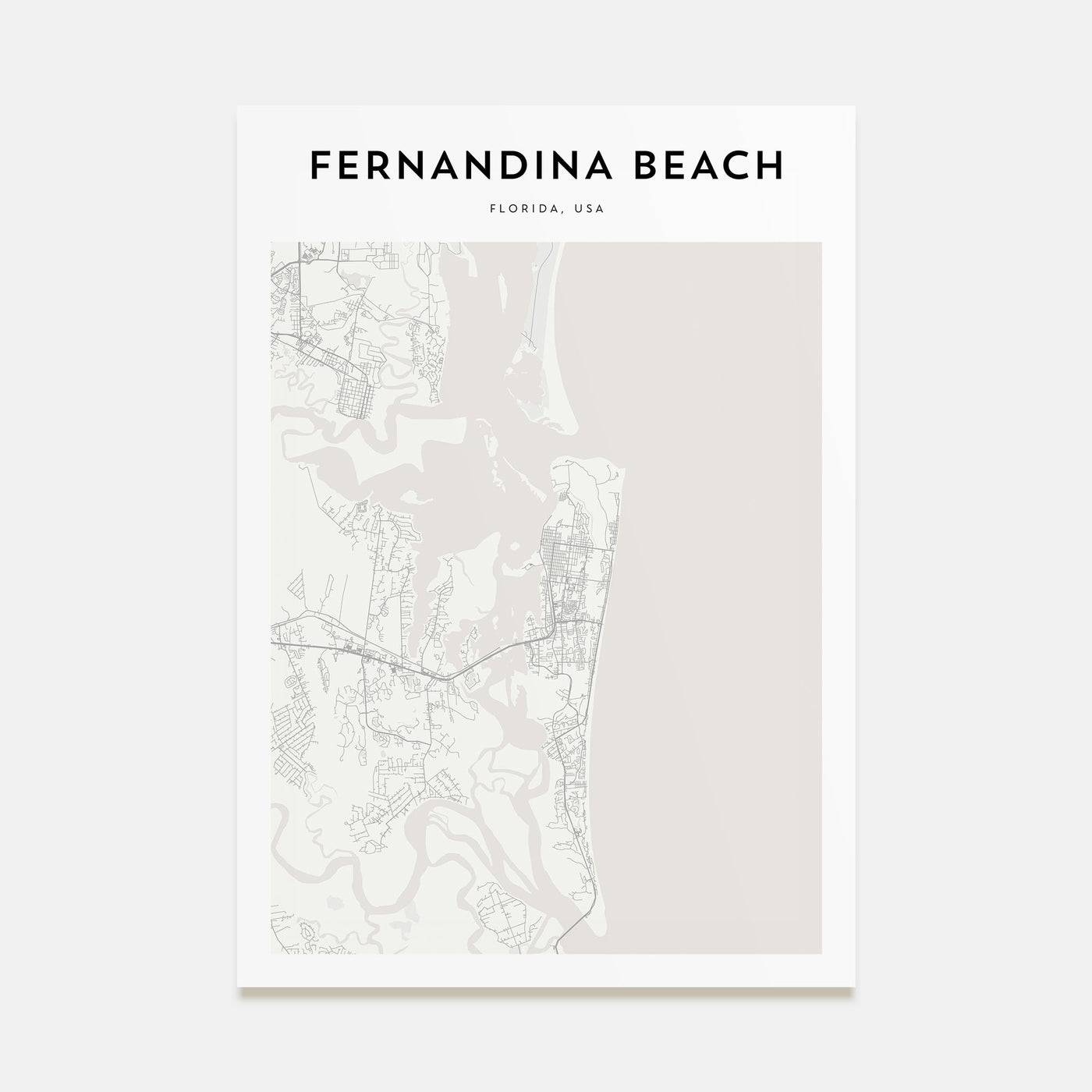 Fernandina Beach Map Portrait Poster