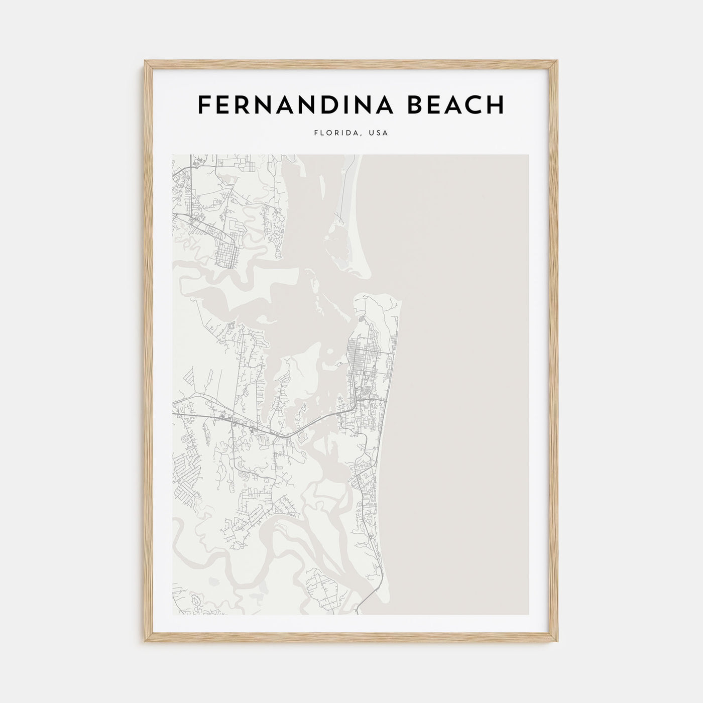 Fernandina Beach Map Portrait Poster