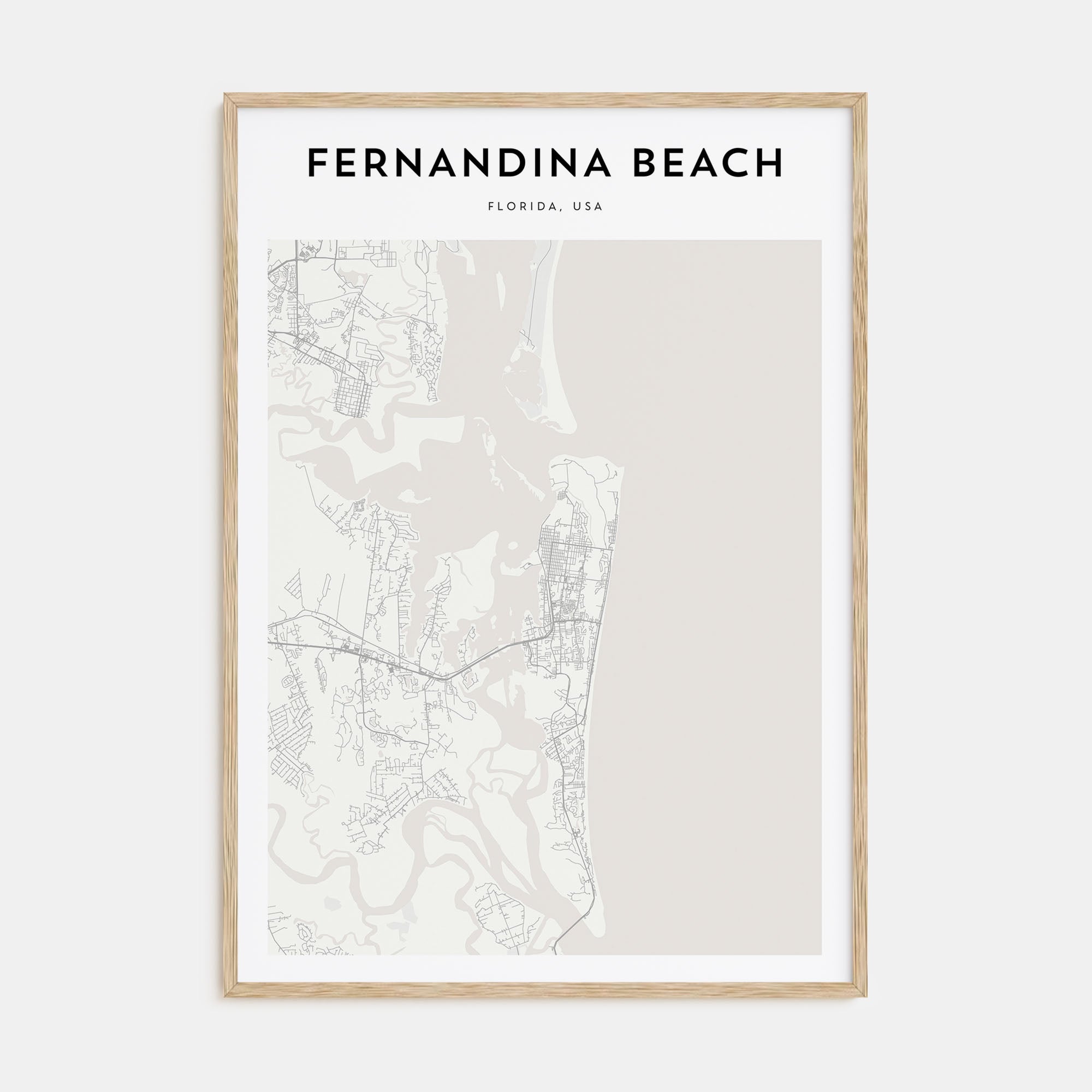 Fernandina Beach Map Portrait Poster