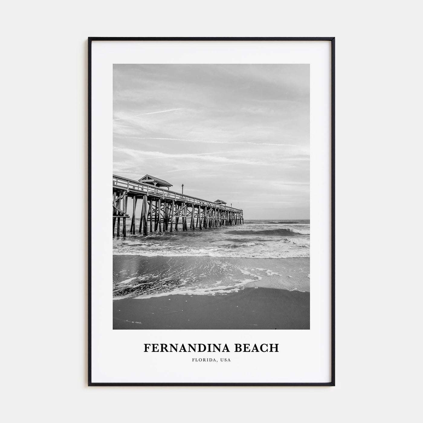 Fernandina Beach Portrait B&W Poster