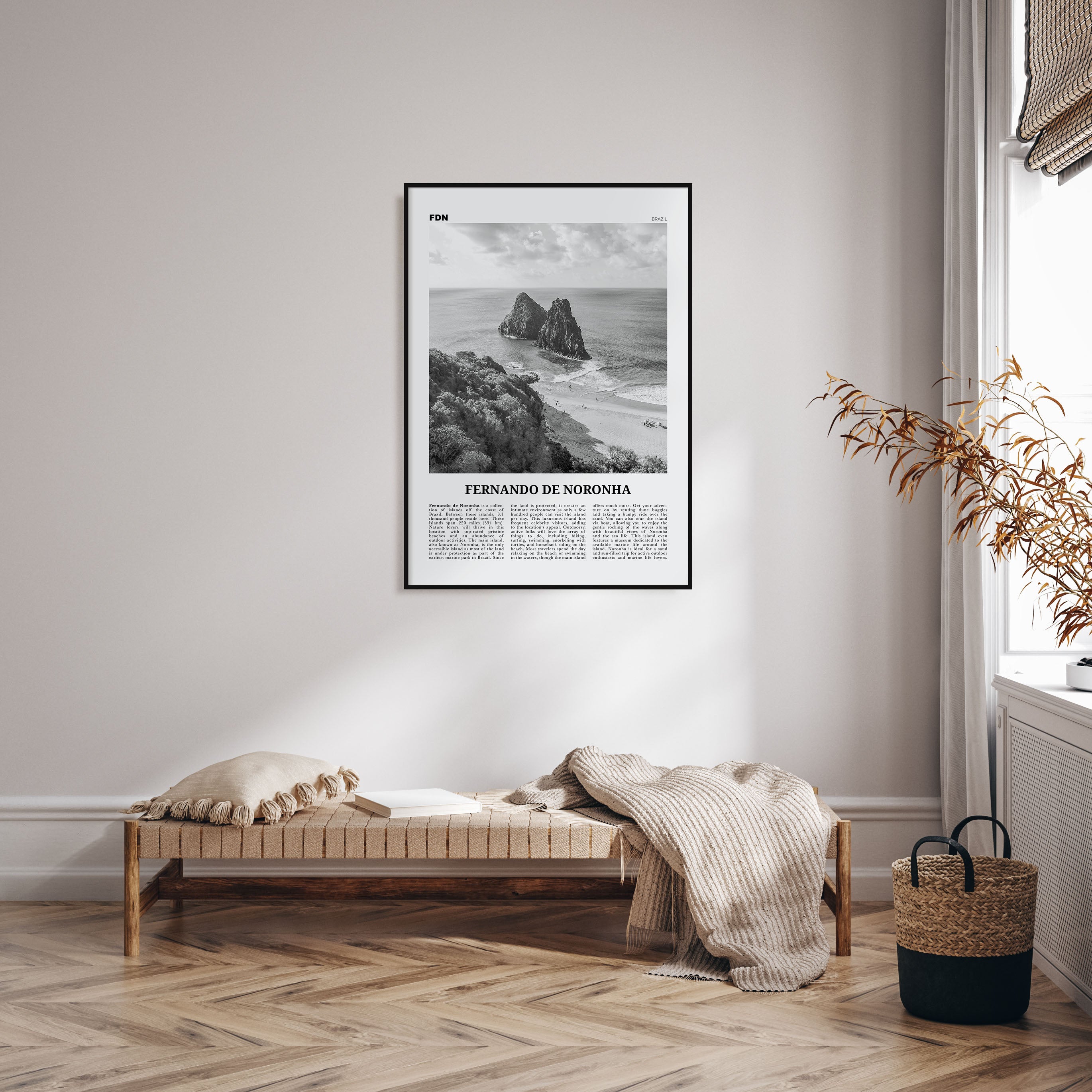 Fernando de Noronha Travel B&W Poster