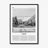 Fernie Print Black and White, Fernie Wall Art, Fernie Poster, Fernie Photo, Fernie Wall Décor, Fernie Map, British Columbia, Canada