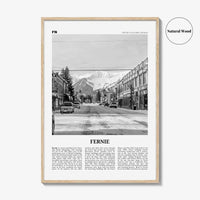 Fernie Print Black and White, Fernie Wall Art, Fernie Poster, Fernie Photo, Fernie Wall Décor, Fernie Map, British Columbia, Canada