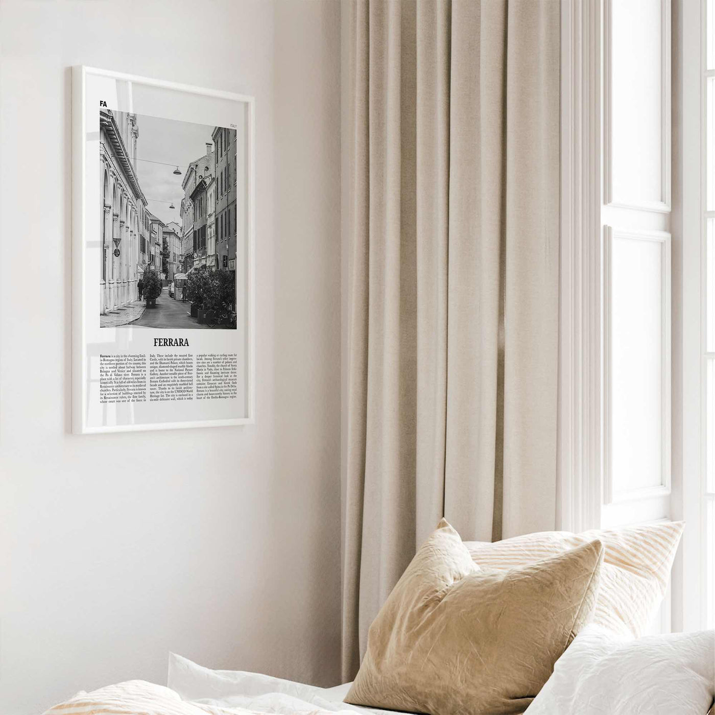 Ferrara Print Black and White, Ferrara Wall Art, Ferrara Poster, Ferrara Photo, Ferrara Wall Décor, Ferrara Map, Italy