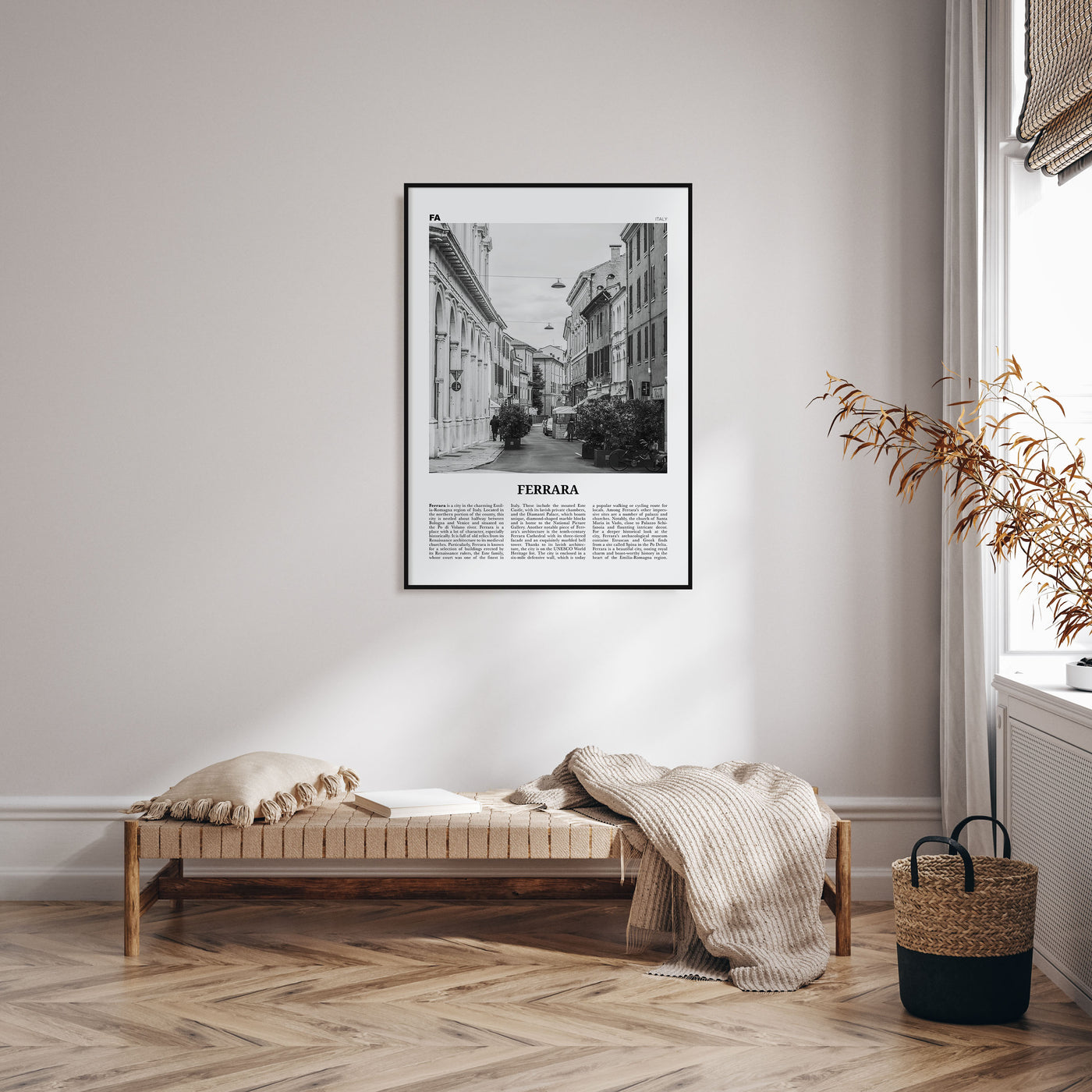 Ferrara Travel B&W Poster