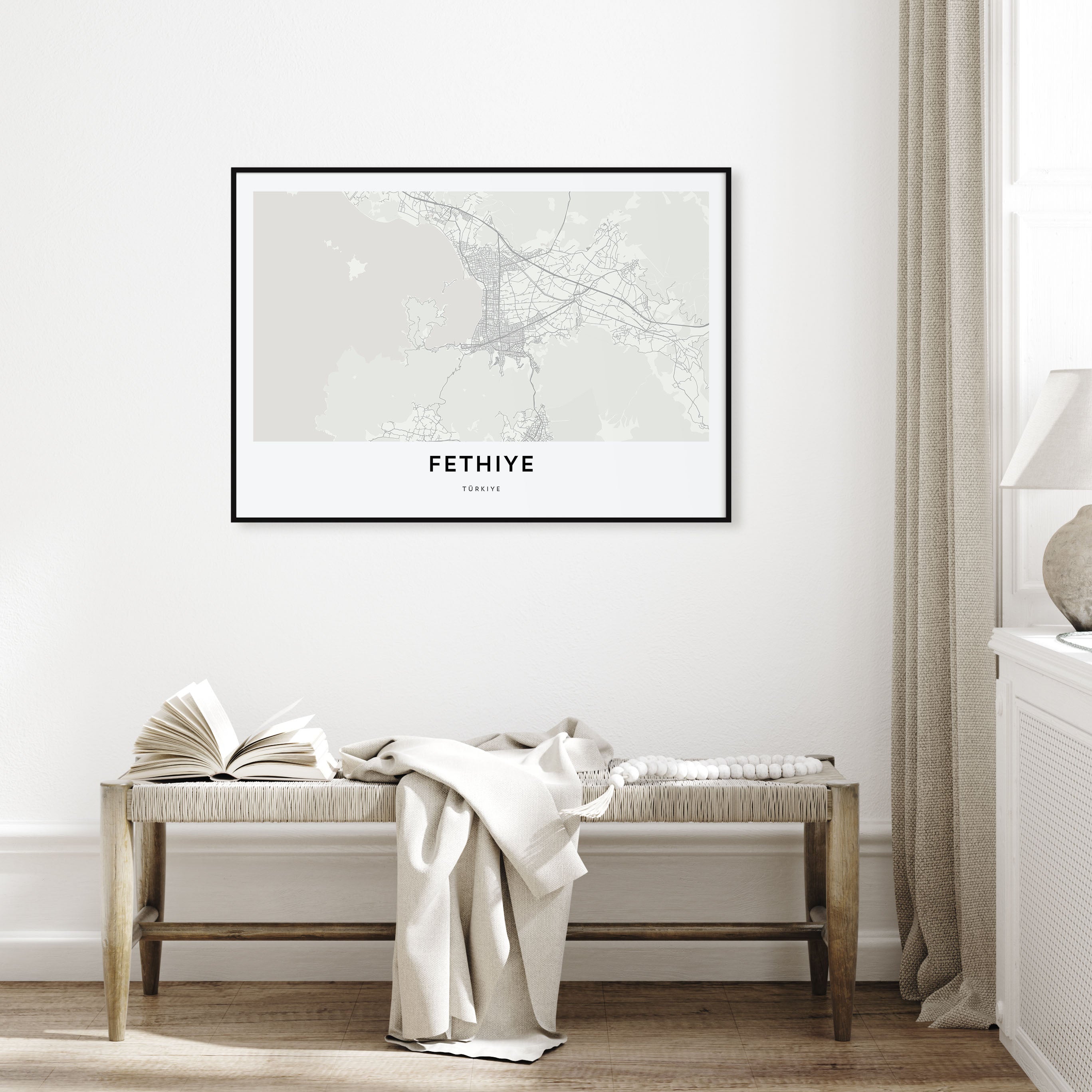 Fethiye Map Landscape Poster