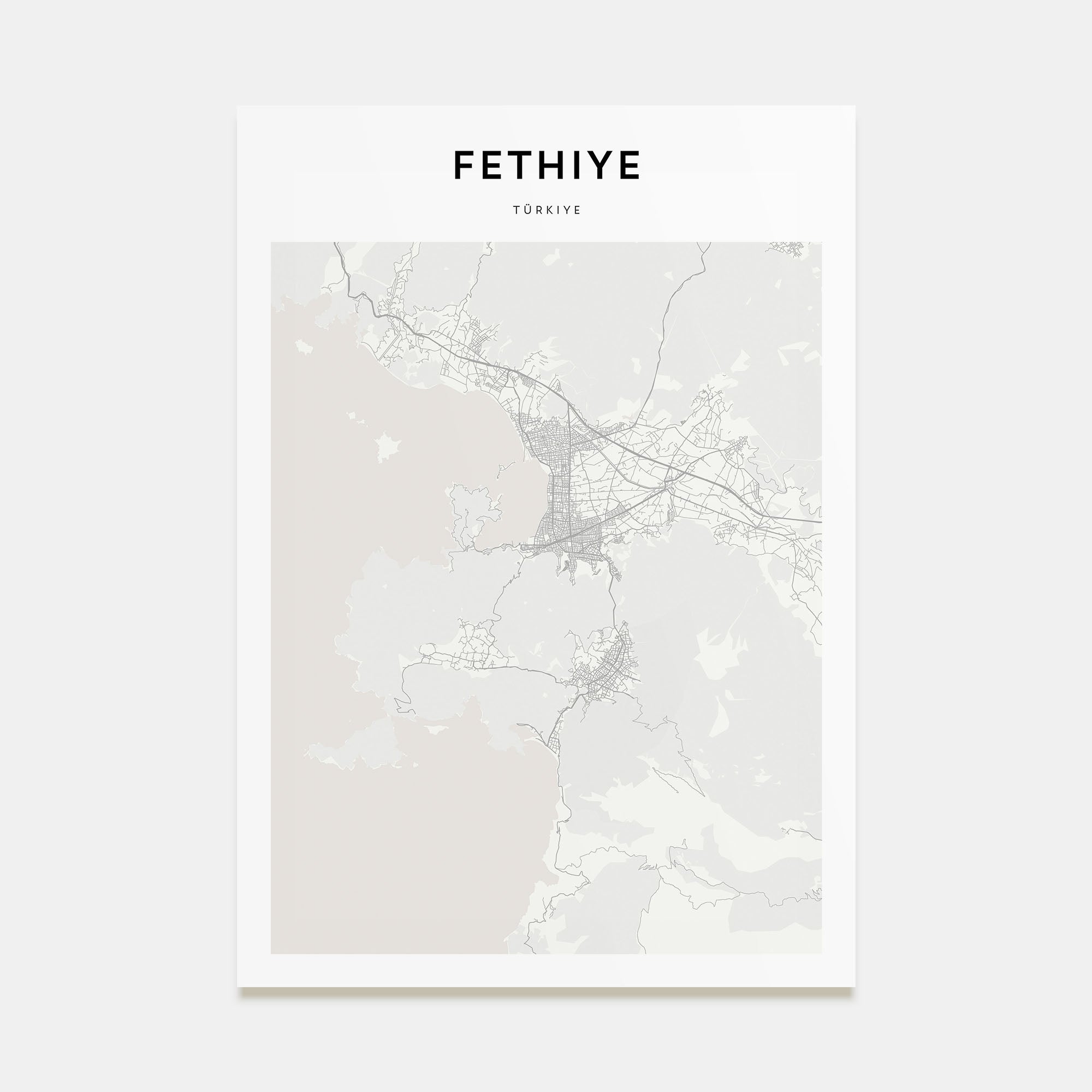 Fethiye Map Portrait Poster