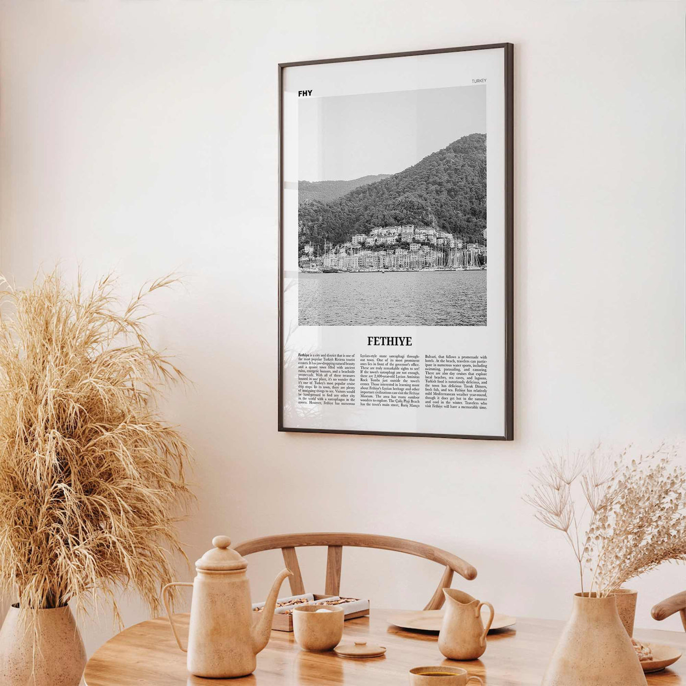 Fethiye Print Black and White, Fethiye Wall Art, Fethiye Poster, Fethiye Photo, Fethiye Wall Décor, Turkey, Europe, Türkiye, Turkish