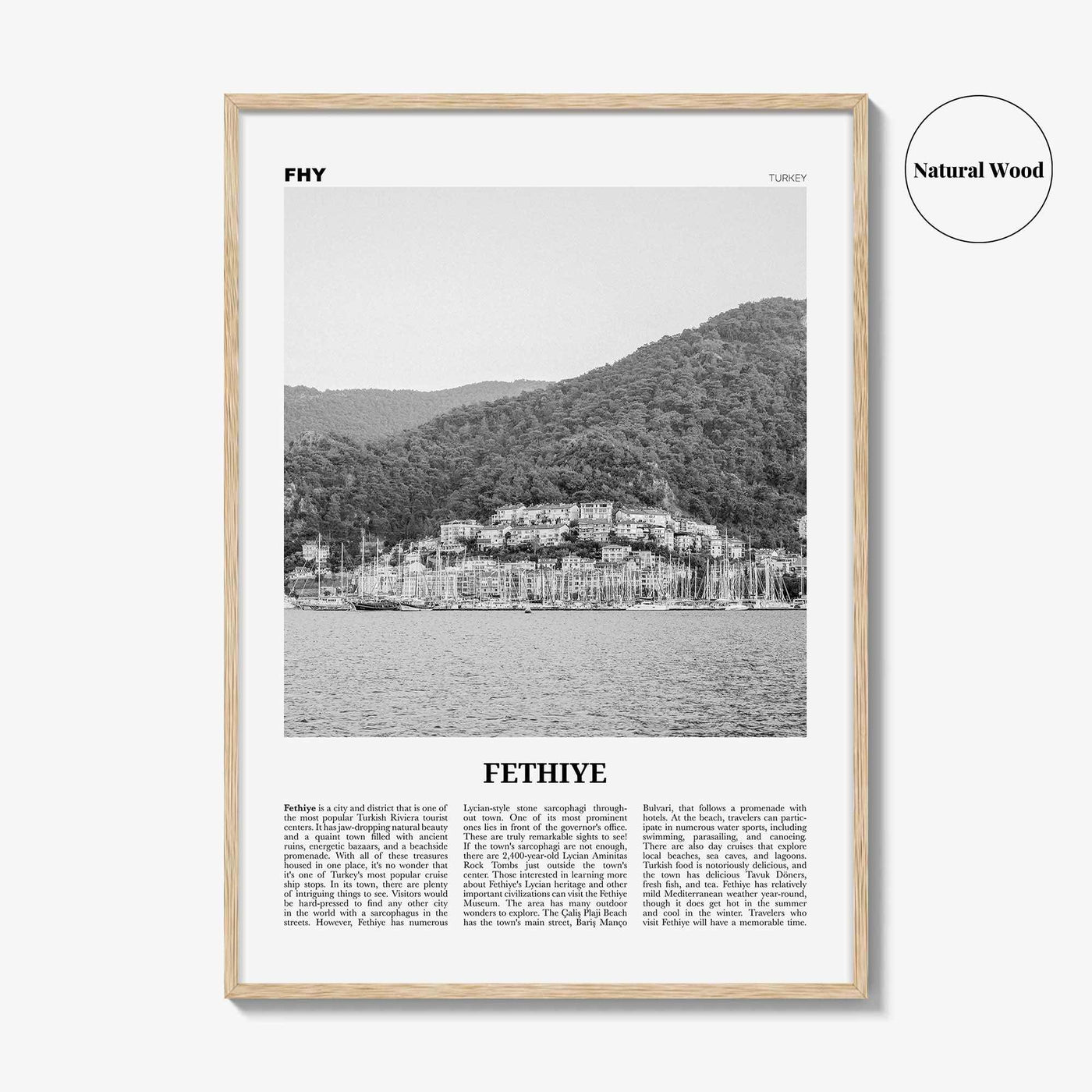 Fethiye Print Black and White, Fethiye Wall Art, Fethiye Poster, Fethiye Photo, Fethiye Wall Décor, Turkey, Europe, Türkiye, Turkish