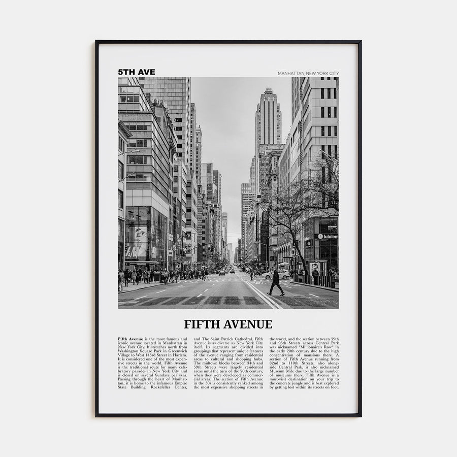 Fifth Avenue Travel B&W Poster