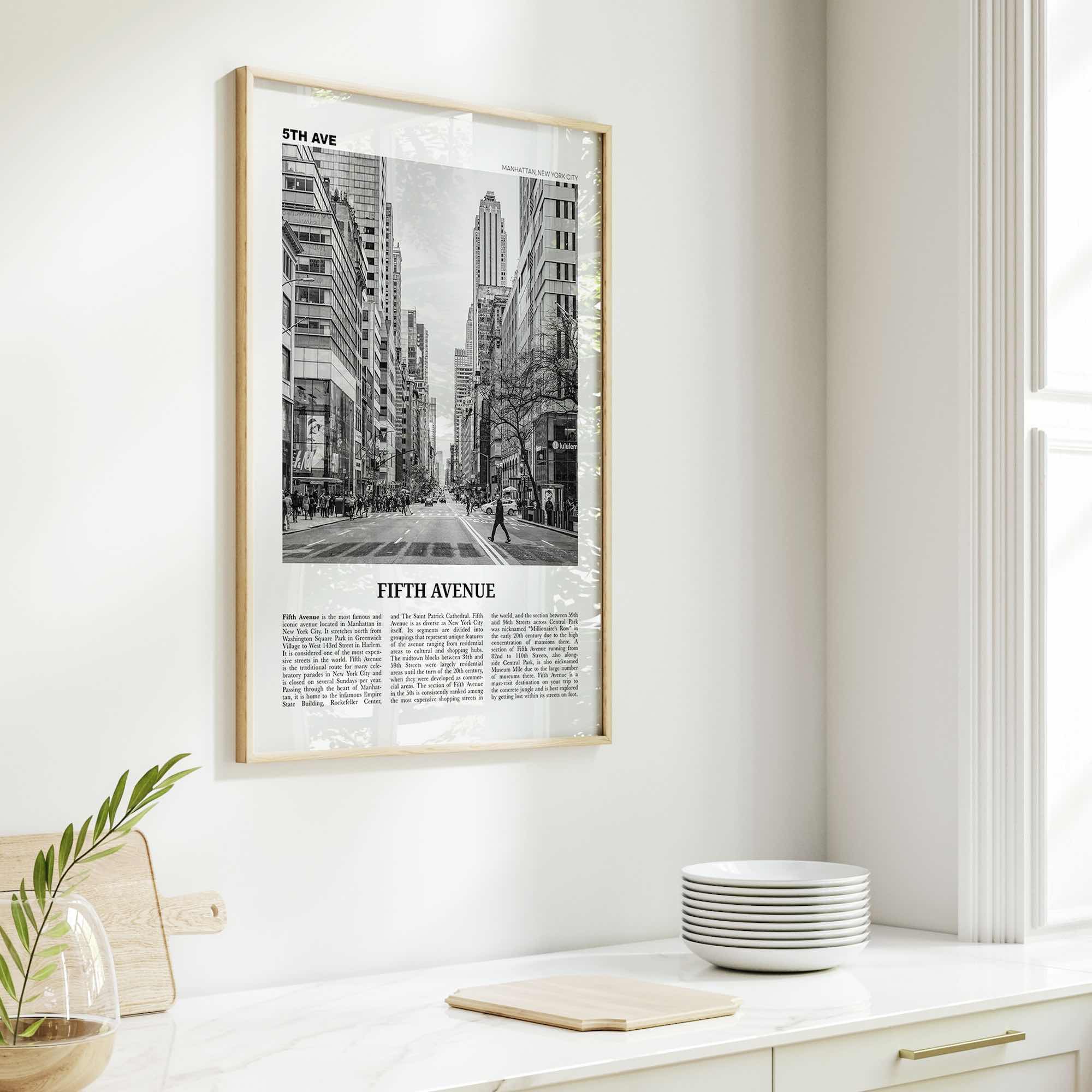 Fifth Avenue Print Black and White, 5th Avenue Wall Art, 5th Avenue Poster, 5th Avenue Photo, 5th Avenue Wall Décor, New York, United States