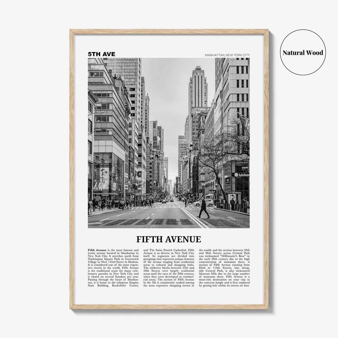 Fifth Avenue Print Black and White, 5th Avenue Wall Art, 5th Avenue Poster, 5th Avenue Photo, 5th Avenue Wall Décor, New York, United States