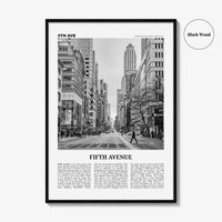 Fifth Avenue Print Black and White, 5th Avenue Wall Art, 5th Avenue Poster, 5th Avenue Photo, 5th Avenue Wall Décor, New York, United States