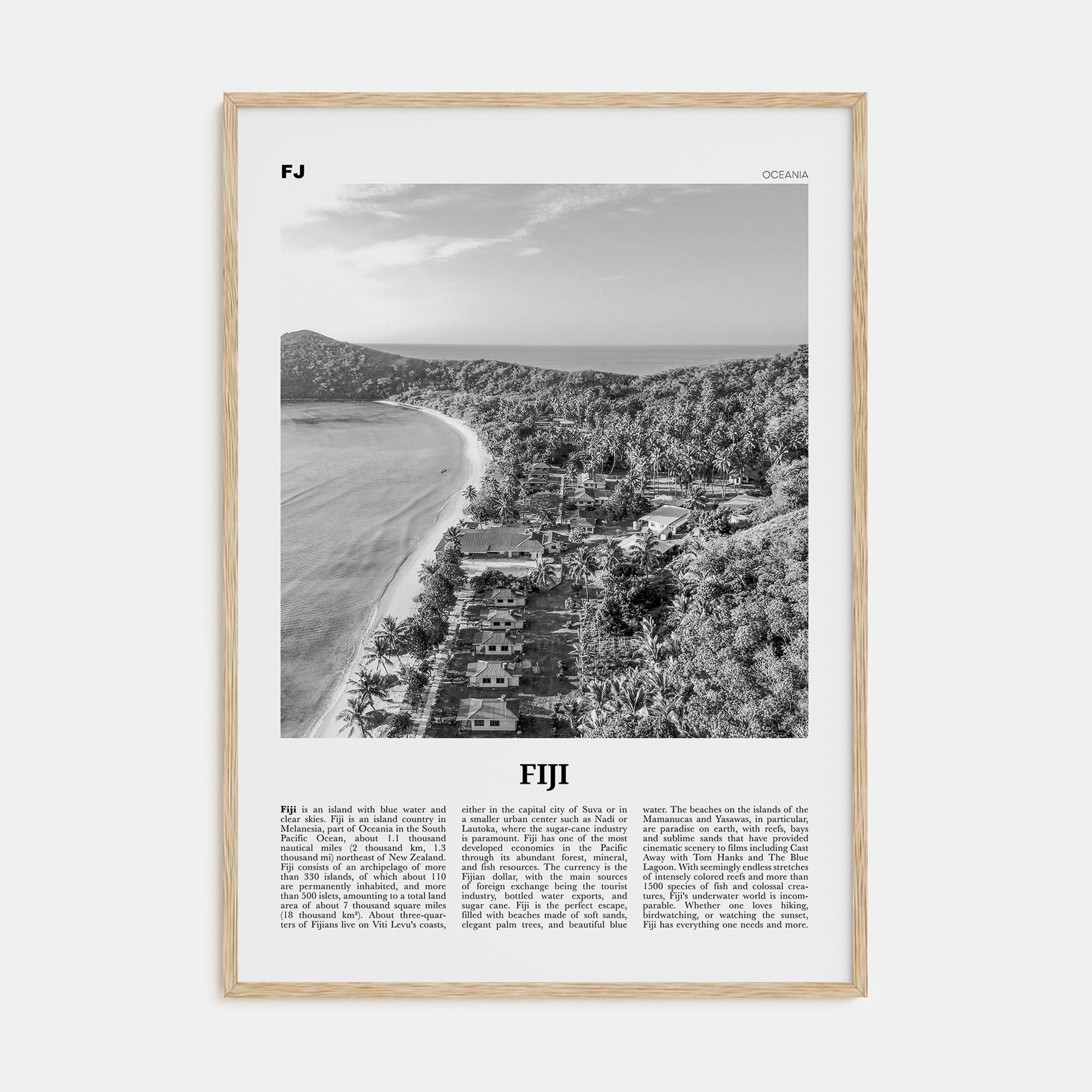 Fiji Travel B&W No 2 Poster