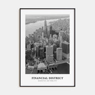 Financial District, New York City Portrait B&W Poster