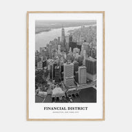 Financial District, New York City Portrait B&W Poster