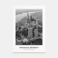 Financial District, New York City Portrait B&W Poster