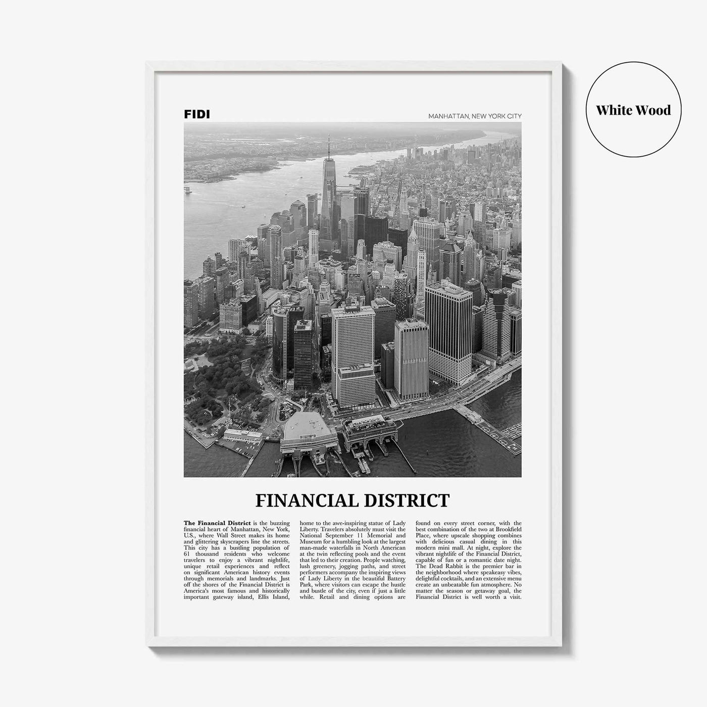 Financial District Print Black and White New York City, Financial District Wall Art, Financial District Poster, Financial District Photo