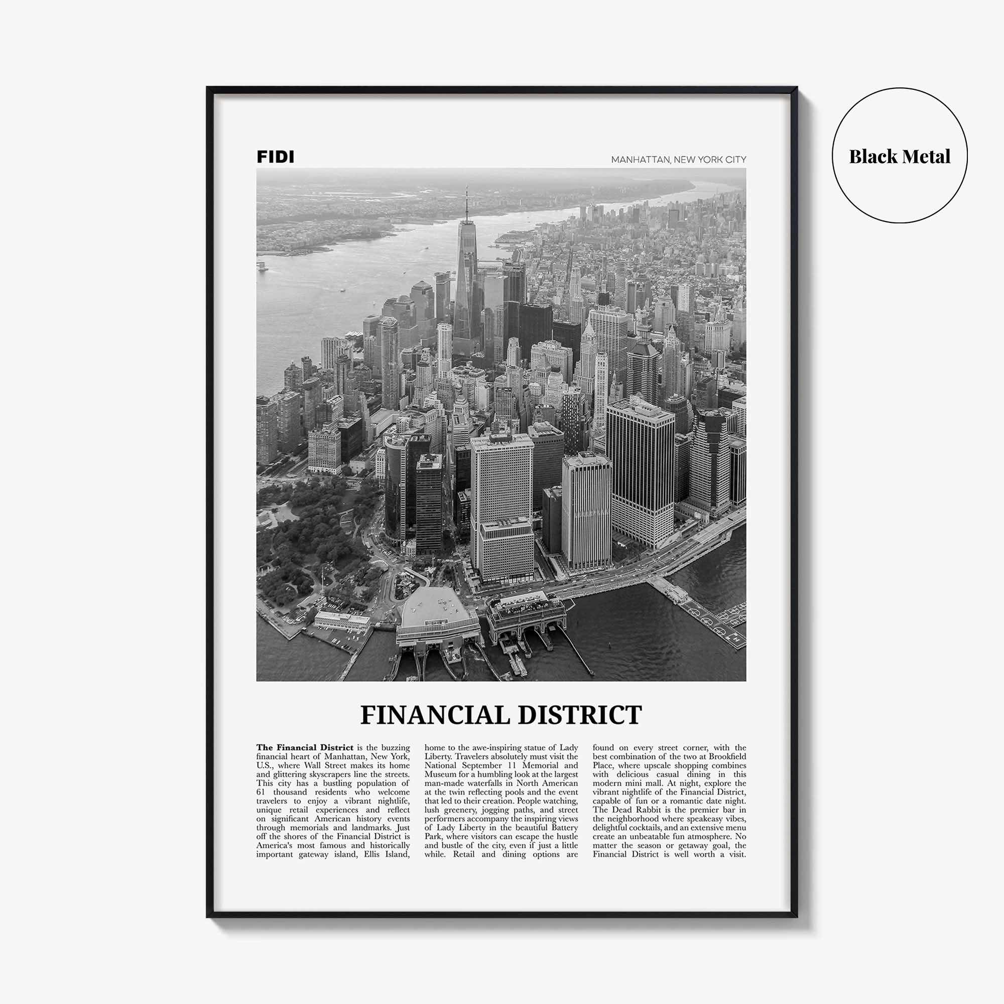 Financial District Print Black and White New York City, Financial District Wall Art, Financial District Poster, Financial District Photo