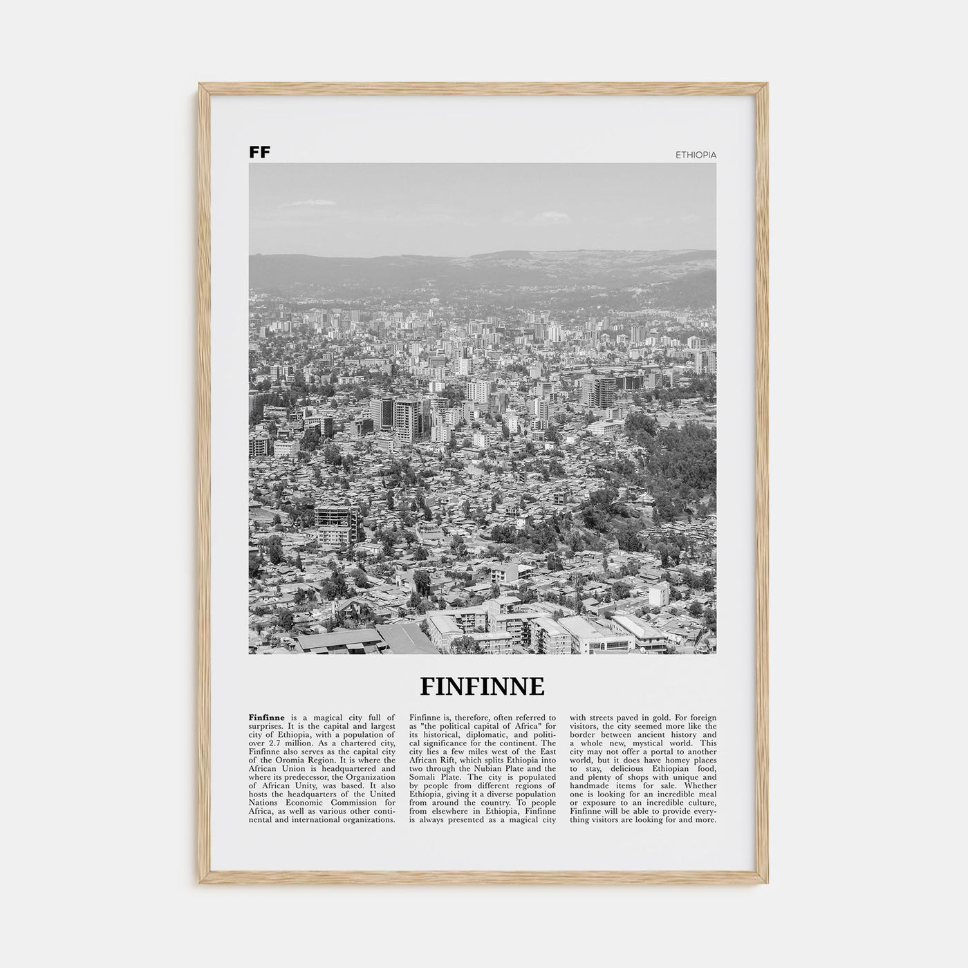 Finfinne Travel B&W Poster