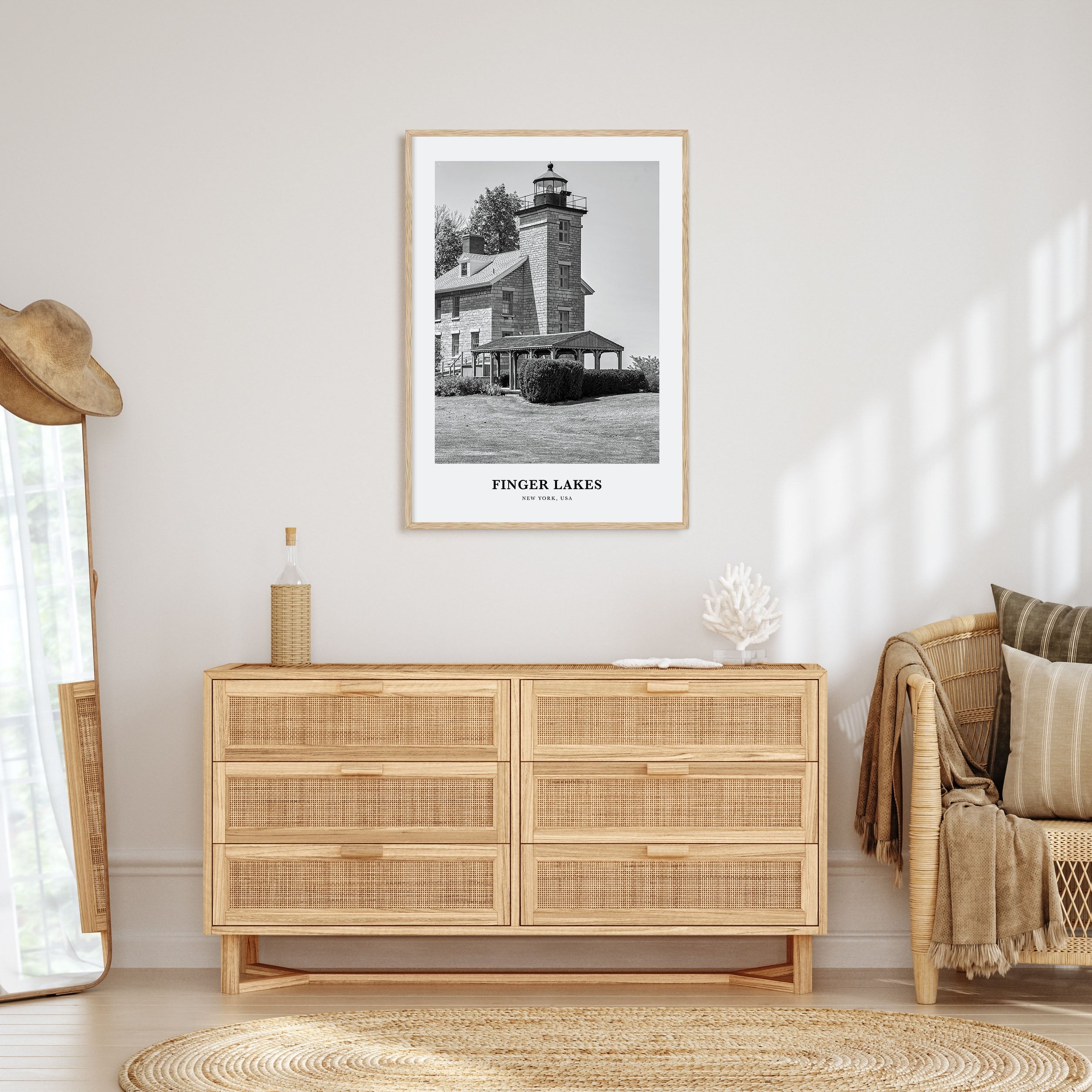 Finger Lakes Portrait B&W Poster