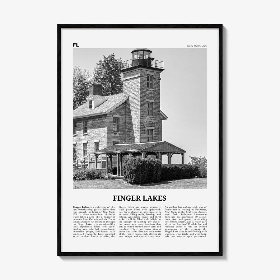 Finger Lakes Print Black and White, Finger Lakes Wall Art, Finger Lakes Poster, Finger Lakes Photo, Finger Lakes Wall Décor, New York, USA