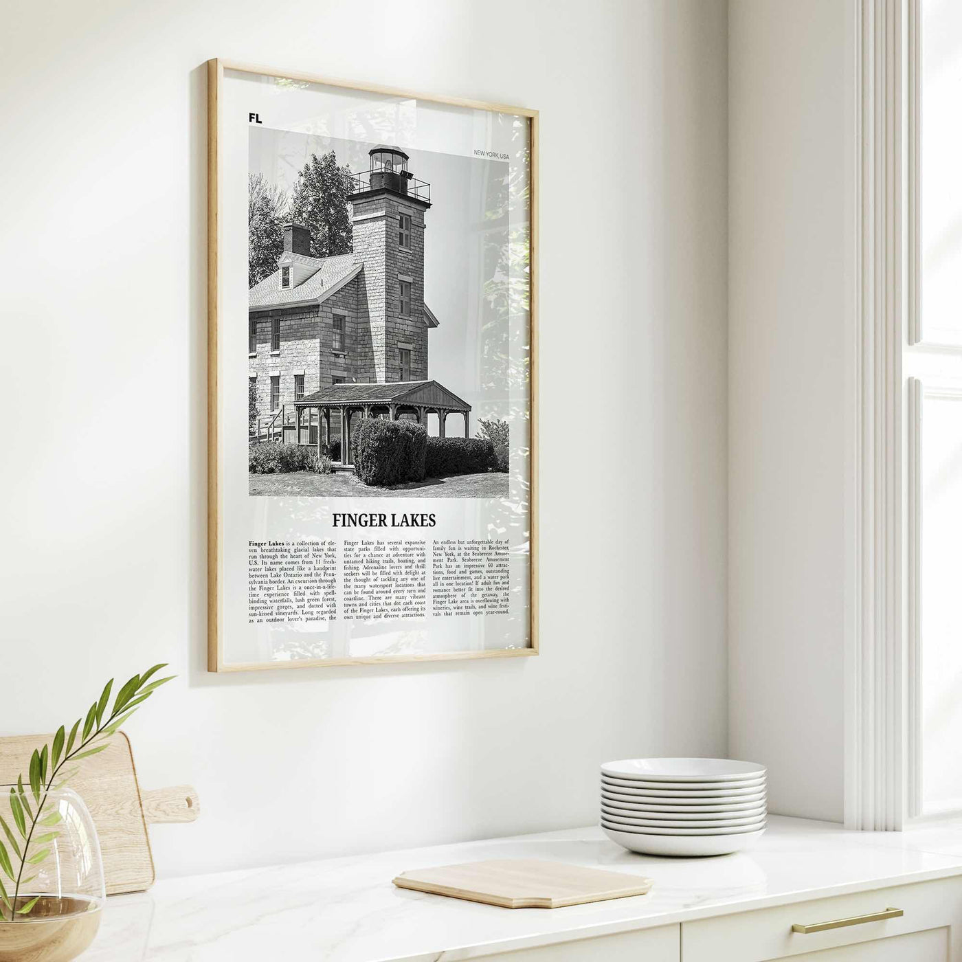 Finger Lakes Print Black and White, Finger Lakes Wall Art, Finger Lakes Poster, Finger Lakes Photo, Finger Lakes Wall Décor, New York, USA