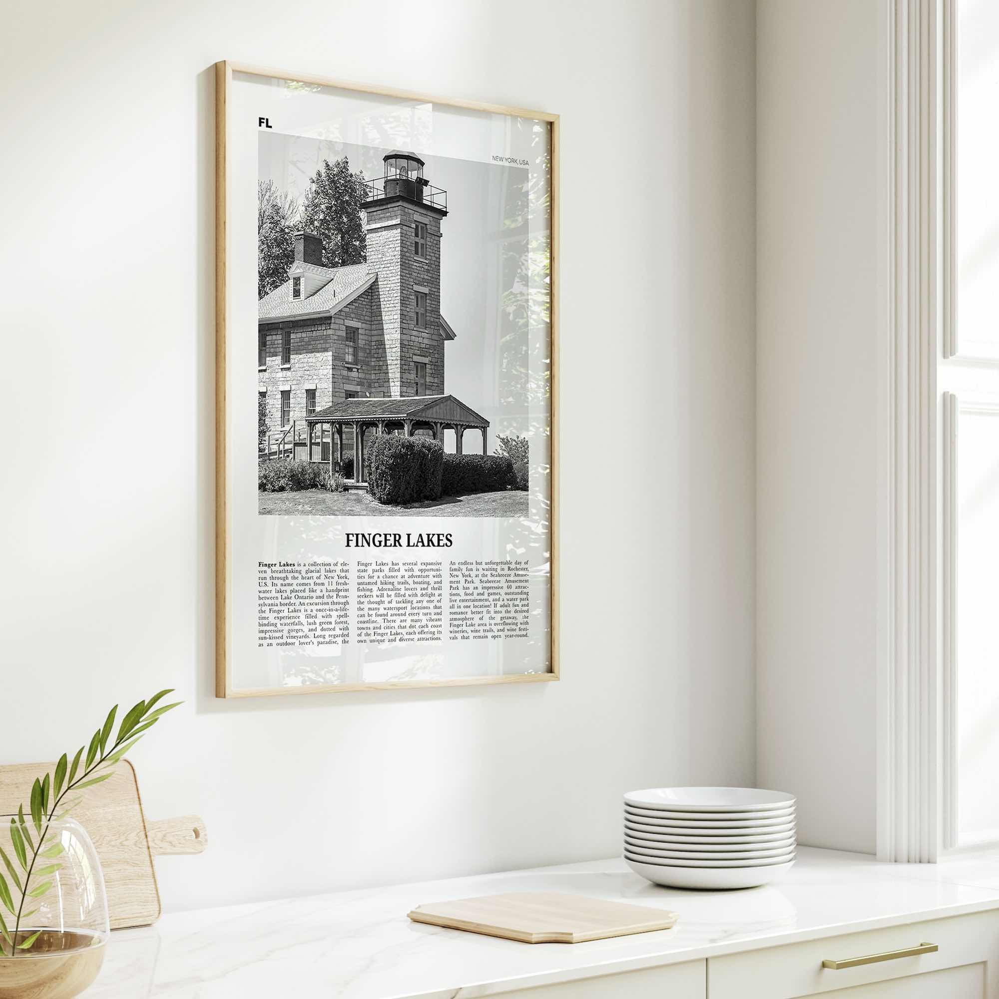 Finger Lakes Print Black and White, Finger Lakes Wall Art, Finger Lakes Poster, Finger Lakes Photo, Finger Lakes Wall Décor, New York, USA