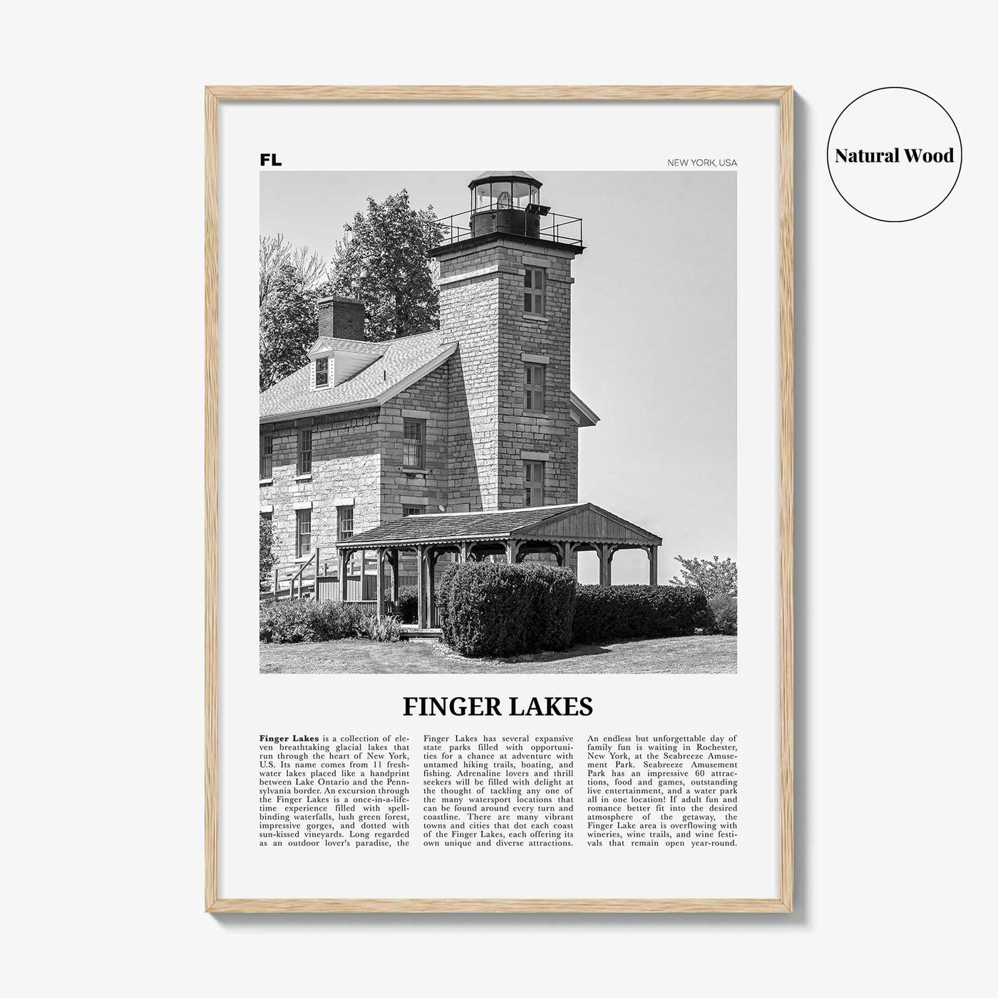 Finger Lakes Print Black and White, Finger Lakes Wall Art, Finger Lakes Poster, Finger Lakes Photo, Finger Lakes Wall Décor, New York, USA