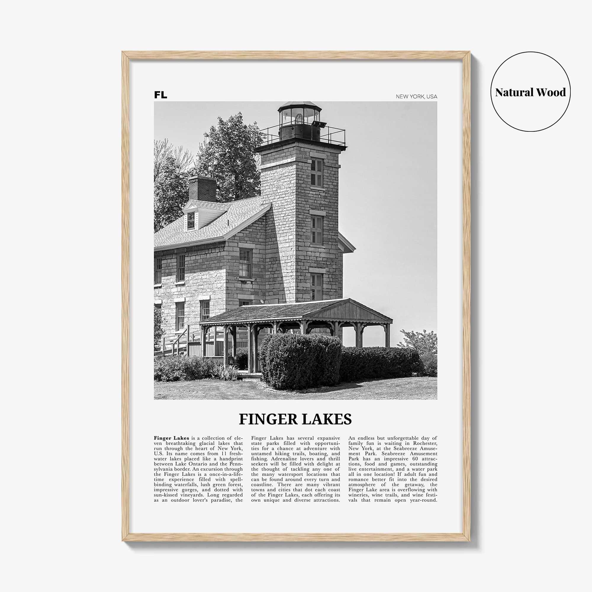 Finger Lakes Print Black and White, Finger Lakes Wall Art, Finger Lakes Poster, Finger Lakes Photo, Finger Lakes Wall Décor, New York, USA