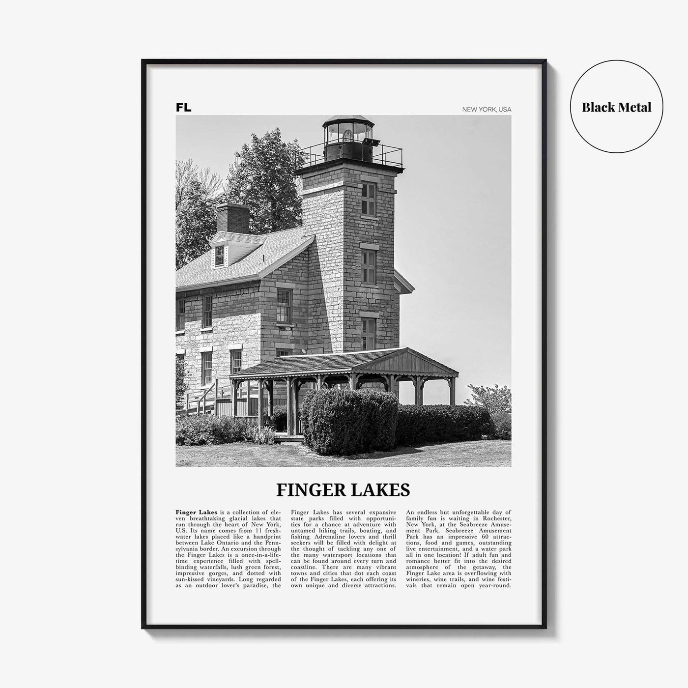Finger Lakes Print Black and White, Finger Lakes Wall Art, Finger Lakes Poster, Finger Lakes Photo, Finger Lakes Wall Décor, New York, USA