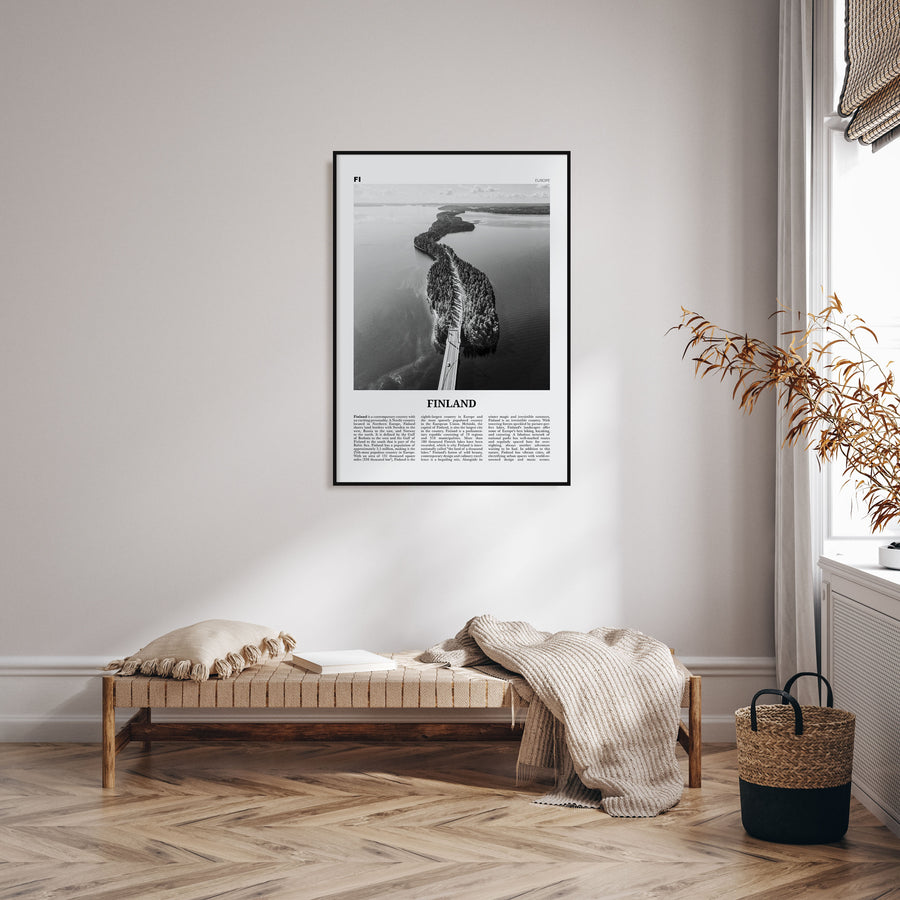 Finland Travel B&W Poster