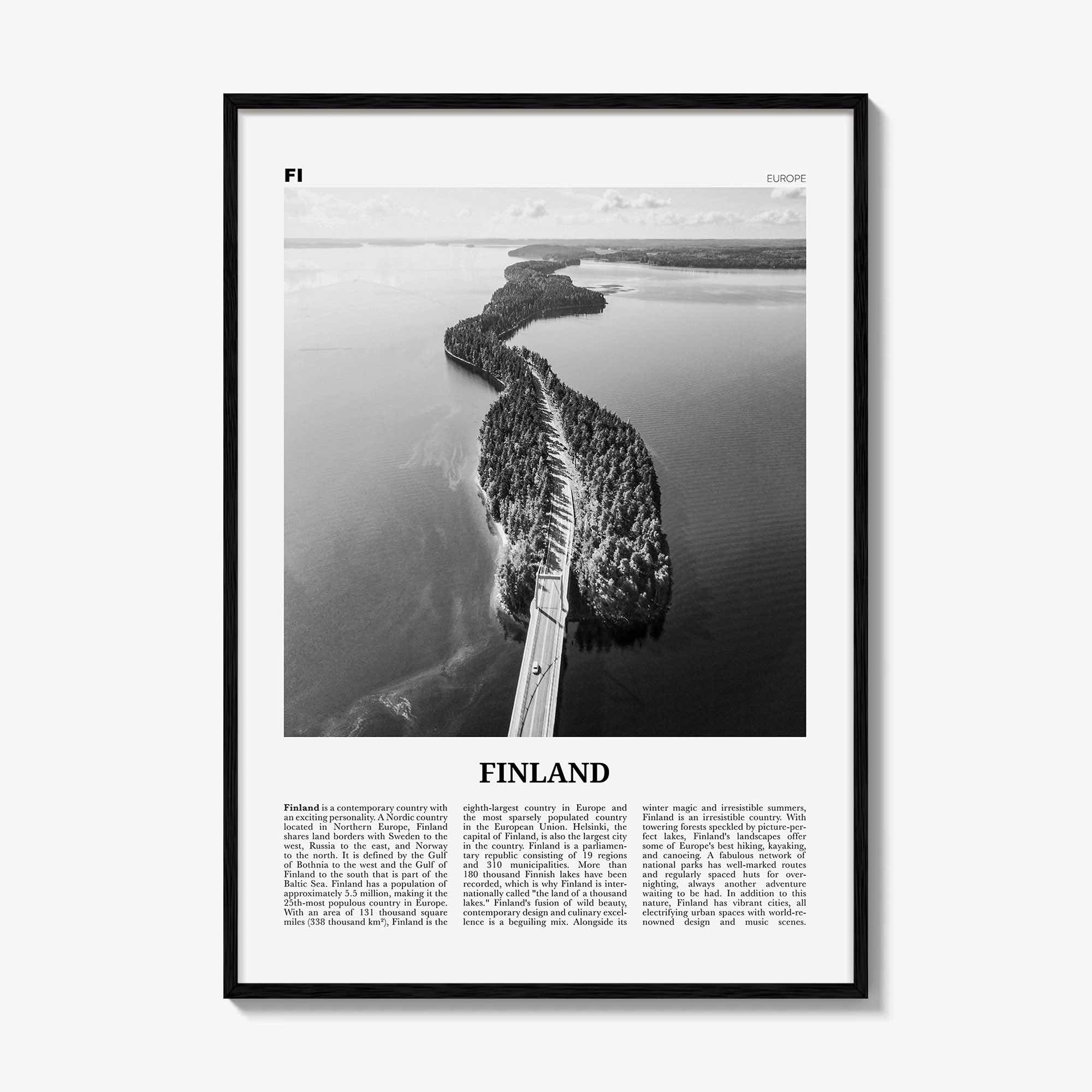 Finland Print Black and White, Finland Wall Art, Finland Poster, Finland Photo, Finland Decor, Suomi, Suomen, Scandinavian, Helsinki, Europe