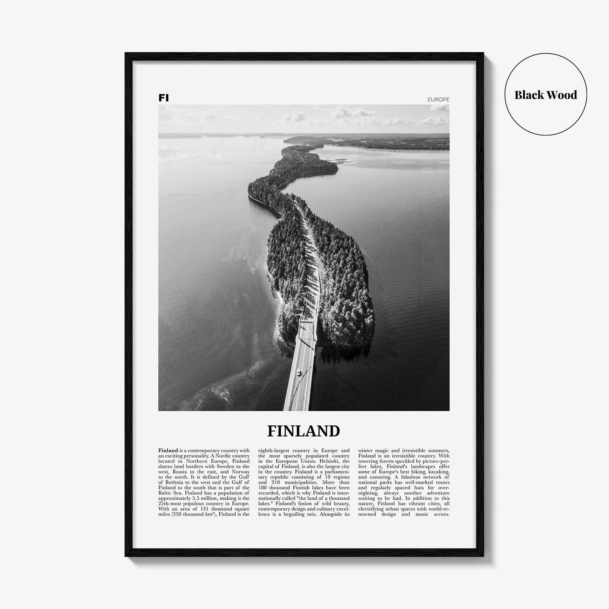 Finland Print Black and White, Finland Wall Art, Finland Poster, Finland Photo, Finland Decor, Suomi, Suomen, Scandinavian, Helsinki, Europe