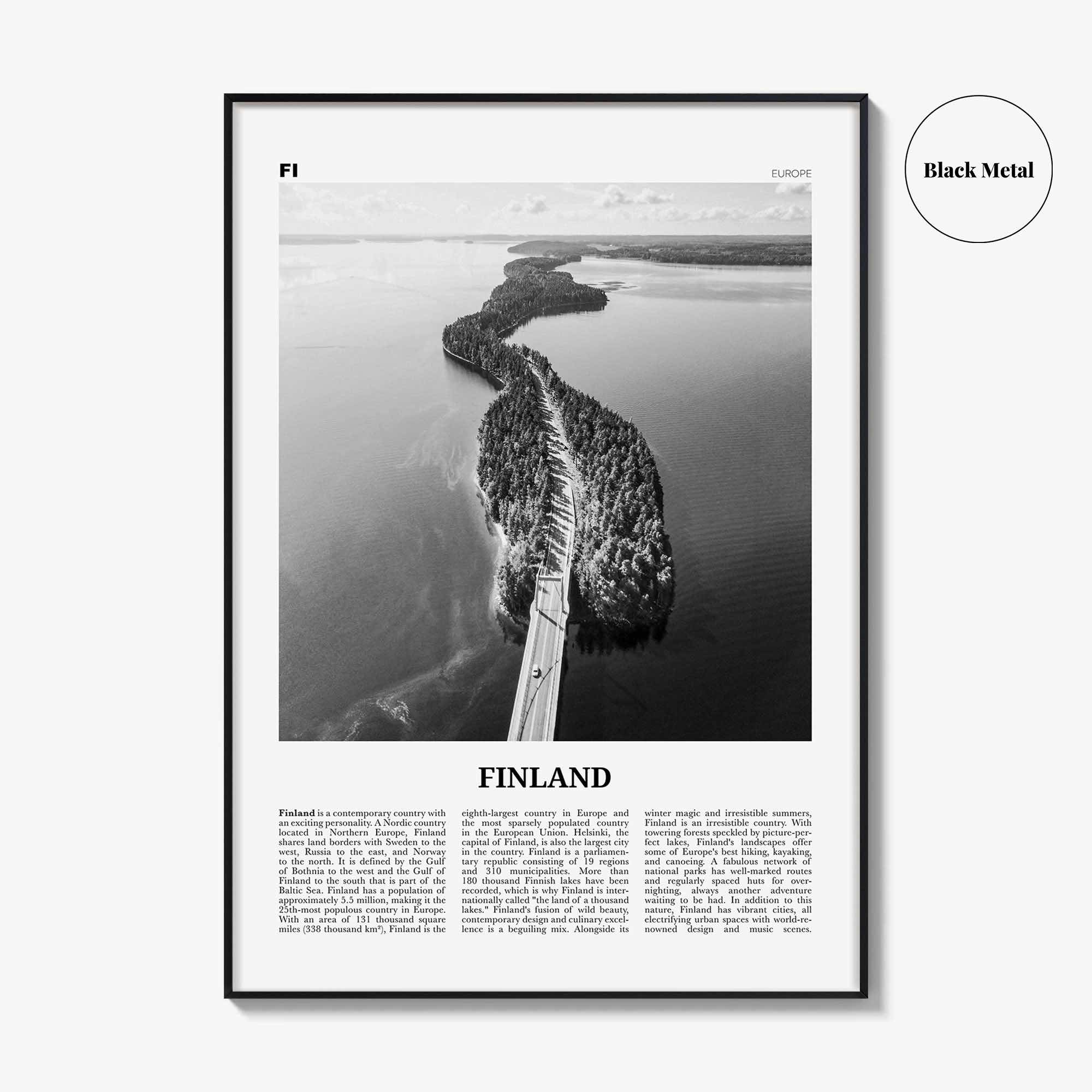 Finland Print Black and White, Finland Wall Art, Finland Poster, Finland Photo, Finland Decor, Suomi, Suomen, Scandinavian, Helsinki, Europe