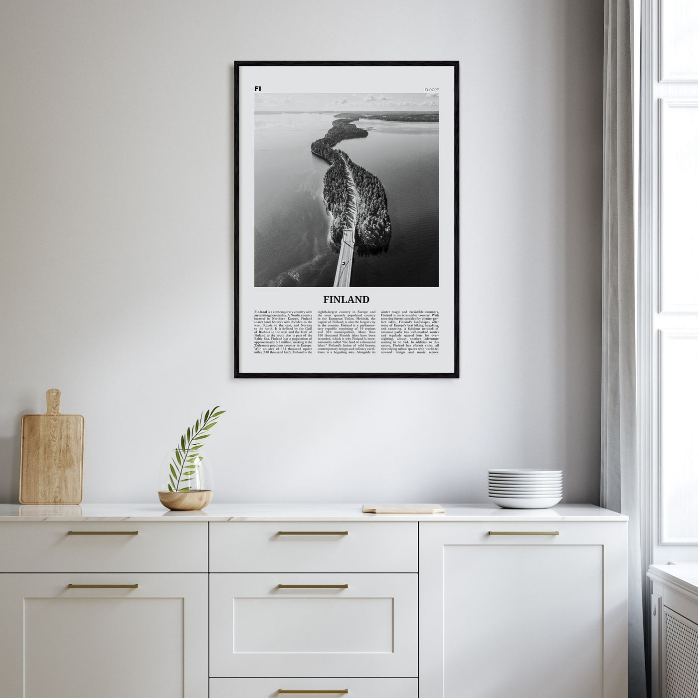 Finland Travel B&W Poster