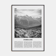 Fiordland National Park Travel B&W Poster