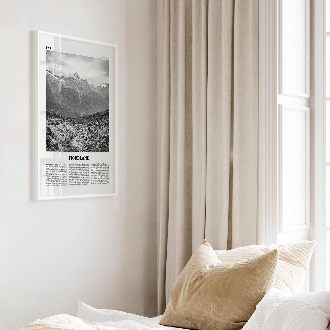 Fiordland National Park Print Black and White, Fiordland Wall Art, Fiordland Poster, Fiordland Photo, Fiordland Map, New Zealand