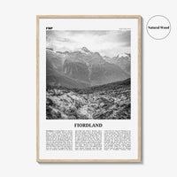 Fiordland National Park Print Black and White, Fiordland Wall Art, Fiordland Poster, Fiordland Photo, Fiordland Map, New Zealand