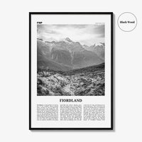 Fiordland National Park Print Black and White, Fiordland Wall Art, Fiordland Poster, Fiordland Photo, Fiordland Map, New Zealand