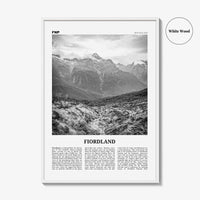 Fiordland National Park Print Black and White, Fiordland Wall Art, Fiordland Poster, Fiordland Photo, Fiordland Map, New Zealand