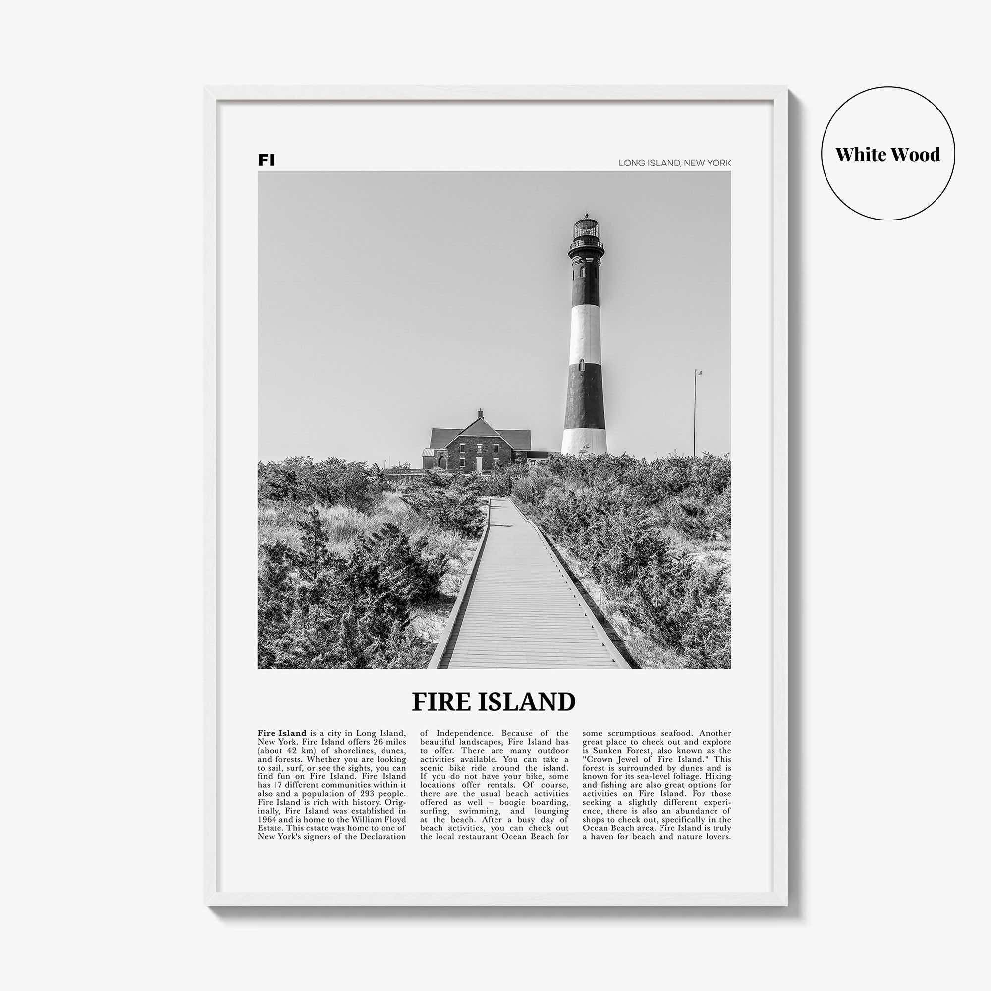 Fire Island Print Black and White, Fire Island Wall Art, Fire Island Poster, Fire Island Photo, Fire Island Wall Décor, Long Island, USA