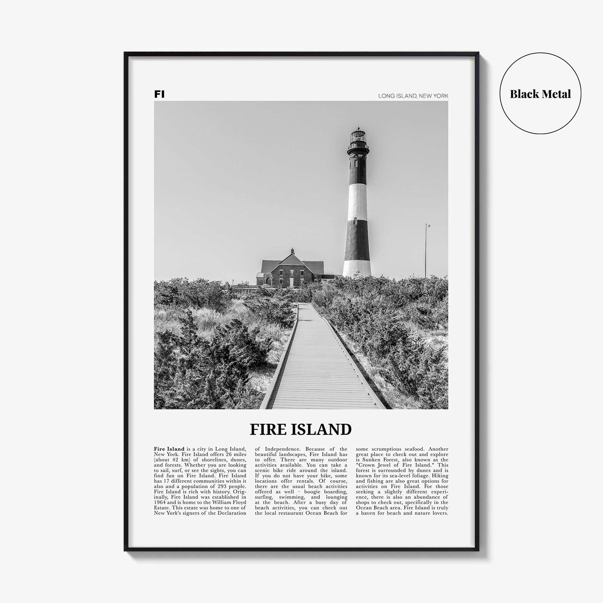 Fire Island Print Black and White, Fire Island Wall Art, Fire Island Poster, Fire Island Photo, Fire Island Wall Décor, Long Island, USA