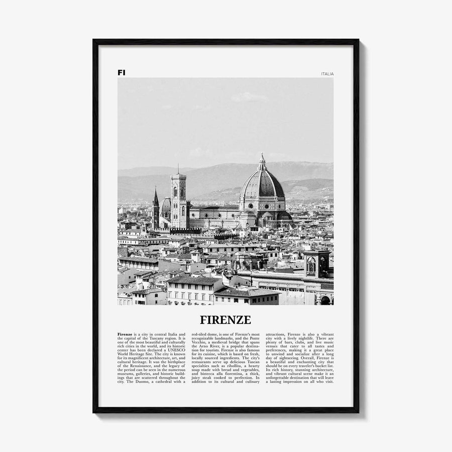 Firenze Print Black and White, Firenze Wall Art, Firenze Poster, Firenze Photo, Firenze Wall Décor, Firenze Map, Italia
