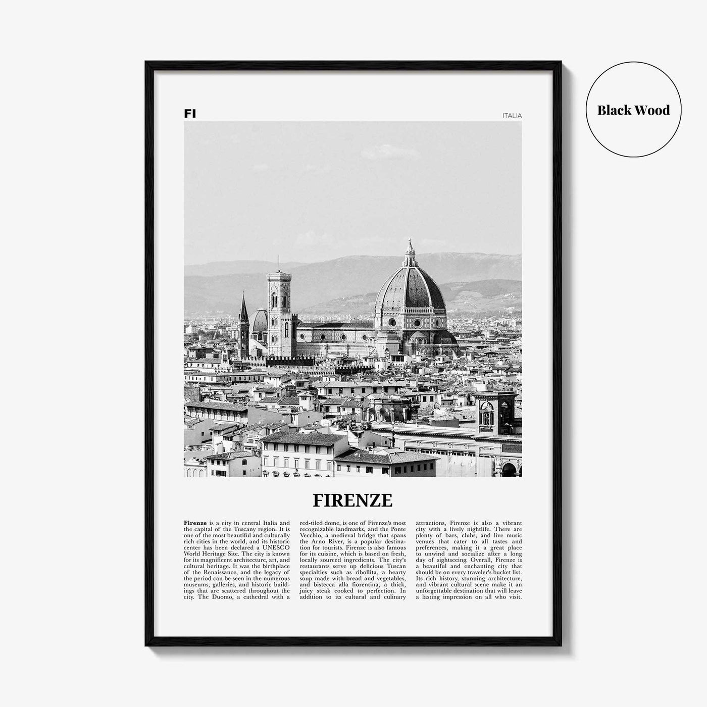 Firenze Print Black and White, Firenze Wall Art, Firenze Poster, Firenze Photo, Firenze Wall Décor, Firenze Map, Italia