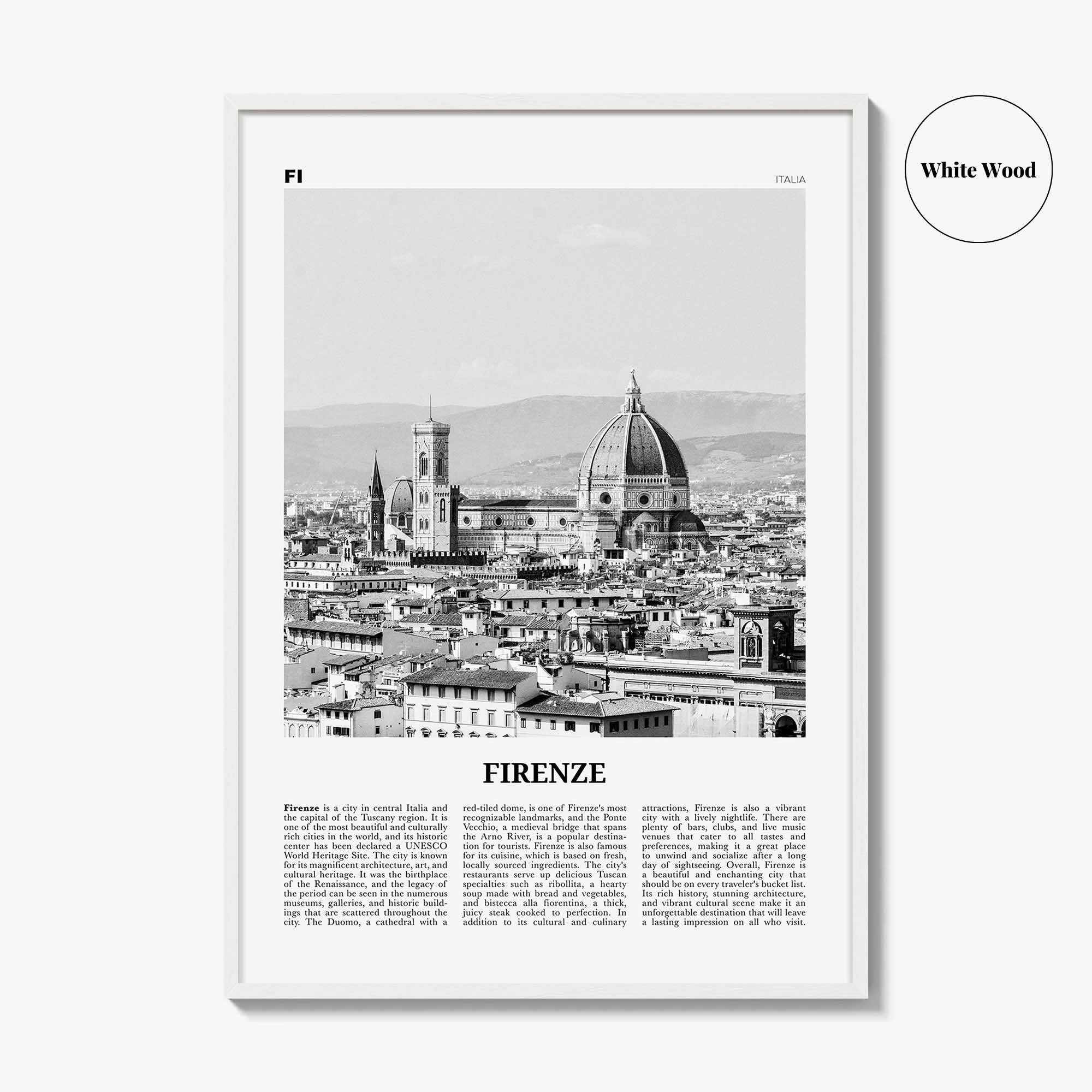 Firenze Print Black and White, Firenze Wall Art, Firenze Poster, Firenze Photo, Firenze Wall Décor, Firenze Map, Italia