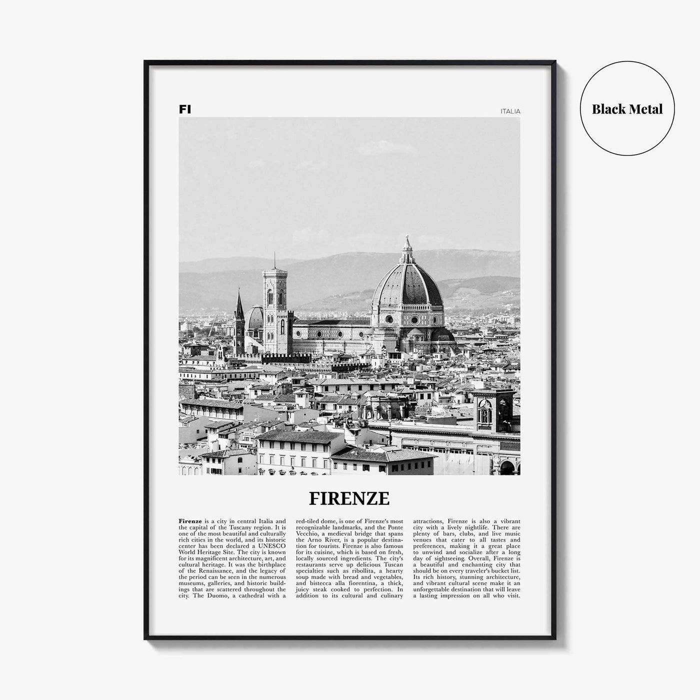 Firenze Print Black and White, Firenze Wall Art, Firenze Poster, Firenze Photo, Firenze Wall Décor, Firenze Map, Italia