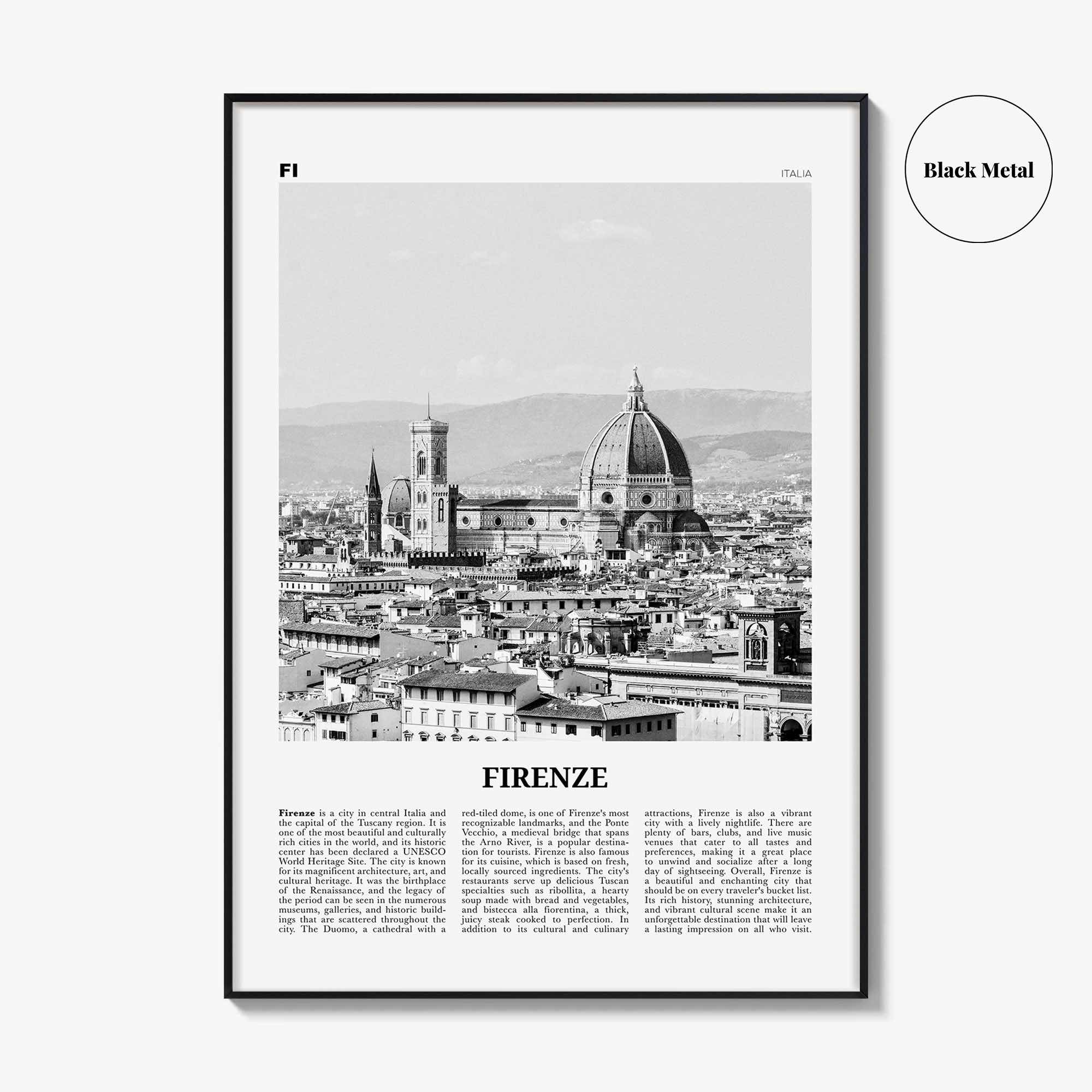 Firenze Print Black and White, Firenze Wall Art, Firenze Poster, Firenze Photo, Firenze Wall Décor, Firenze Map, Italia